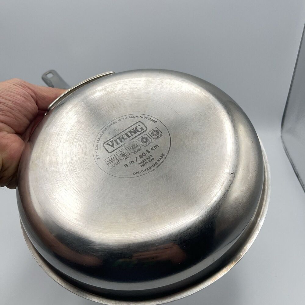 Viking 3-Ply Stainless Fry Pan 8" Silver 40011-3018B Induction Skillet